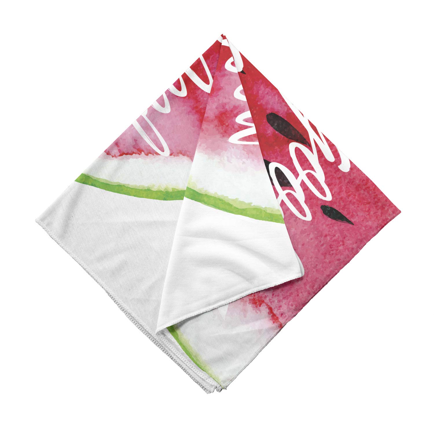 Ambesonne Watercolor Watermelon Bandana - Unisex Head & Neck Scarf for Men & Women - Perfect for Summer, Festivals, and Outdoor Activities