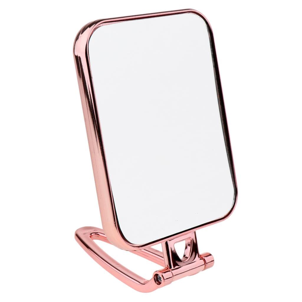LOSA Durable Square Makeup Mirror - Free-Standing Vanity Mirror for Bathroom & Dorm - Pink Cosmetic Mirror with Adjustable Tilt, Perfect for Makeup Application, Skincare & Hair Styling