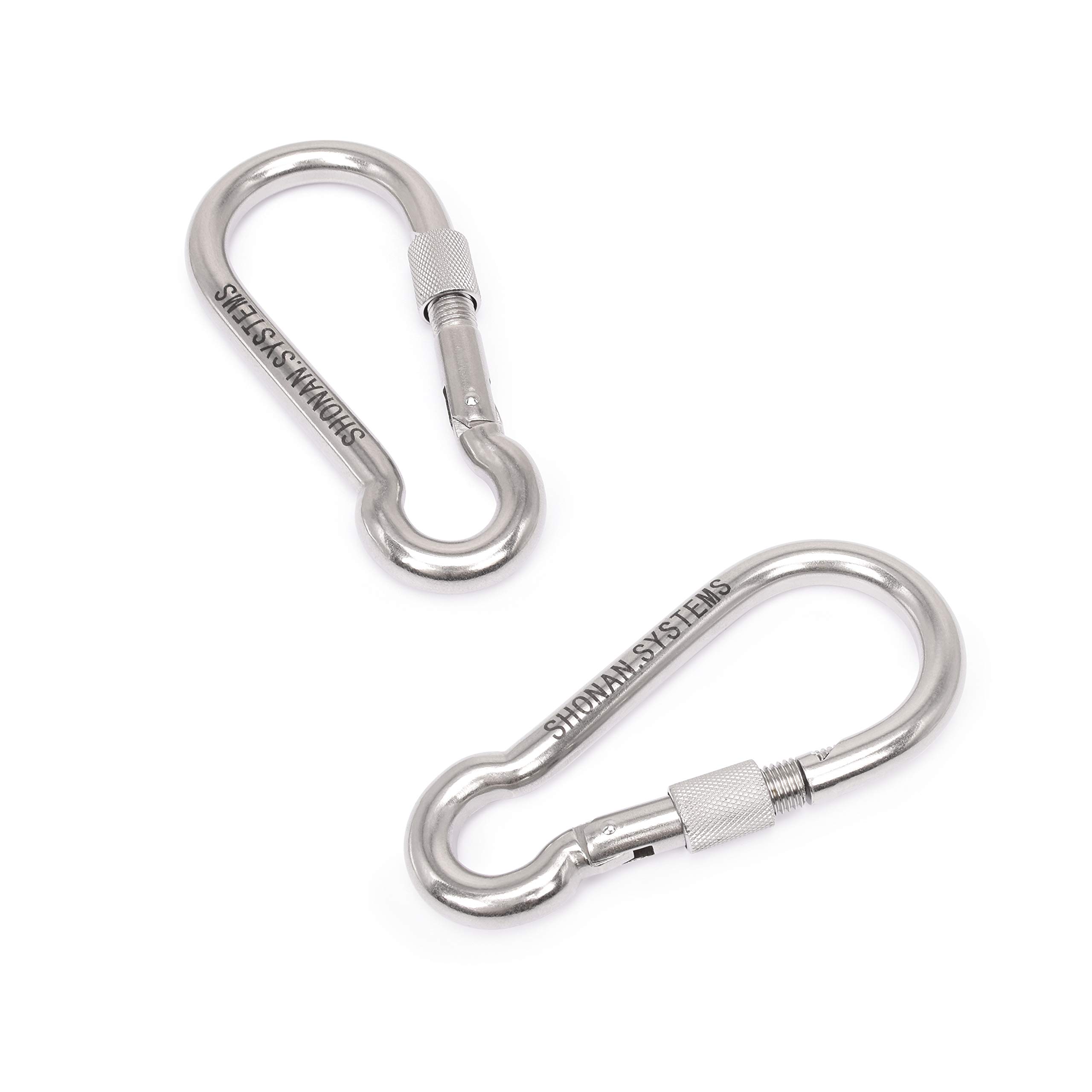 SHONAN Heavy Duty Locking Carabiner - Large Stainless Steel Screw Gate Carabiner Clip with Spring Snap - Perfect for Home Gym Equipment, Outdoor Camping Gear, Rock Climbing, Lifting & Hanging Accessories