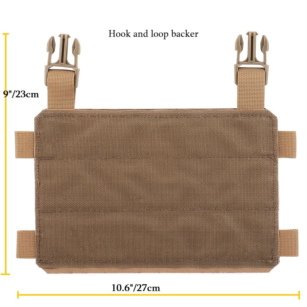 GYDEHUTJ MOLLE Placard with Hook and Loop Front Flap - Tactical Chest Rig Panel for Hunting Vest & Plate Carriers - Perfect for Outdoor Adventures, Airsoft & Military Training