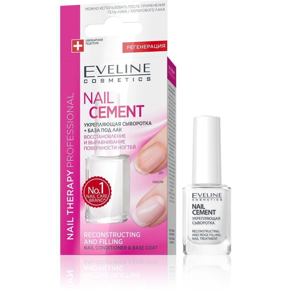Nail Cement Reconstructing & Filling Nail Conditioner - Strengthening Base Coat for Damaged Nails | Perfect for Manicures, Nail Repair & At-Home Nail Care