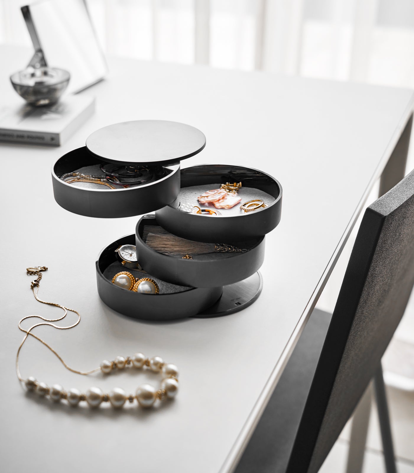 Stackable Jewelry Organizer Box - Multi-Layer Necklace & Bracelet Storage for Women - Perfect for Travel, Vanity, and Closet Organization