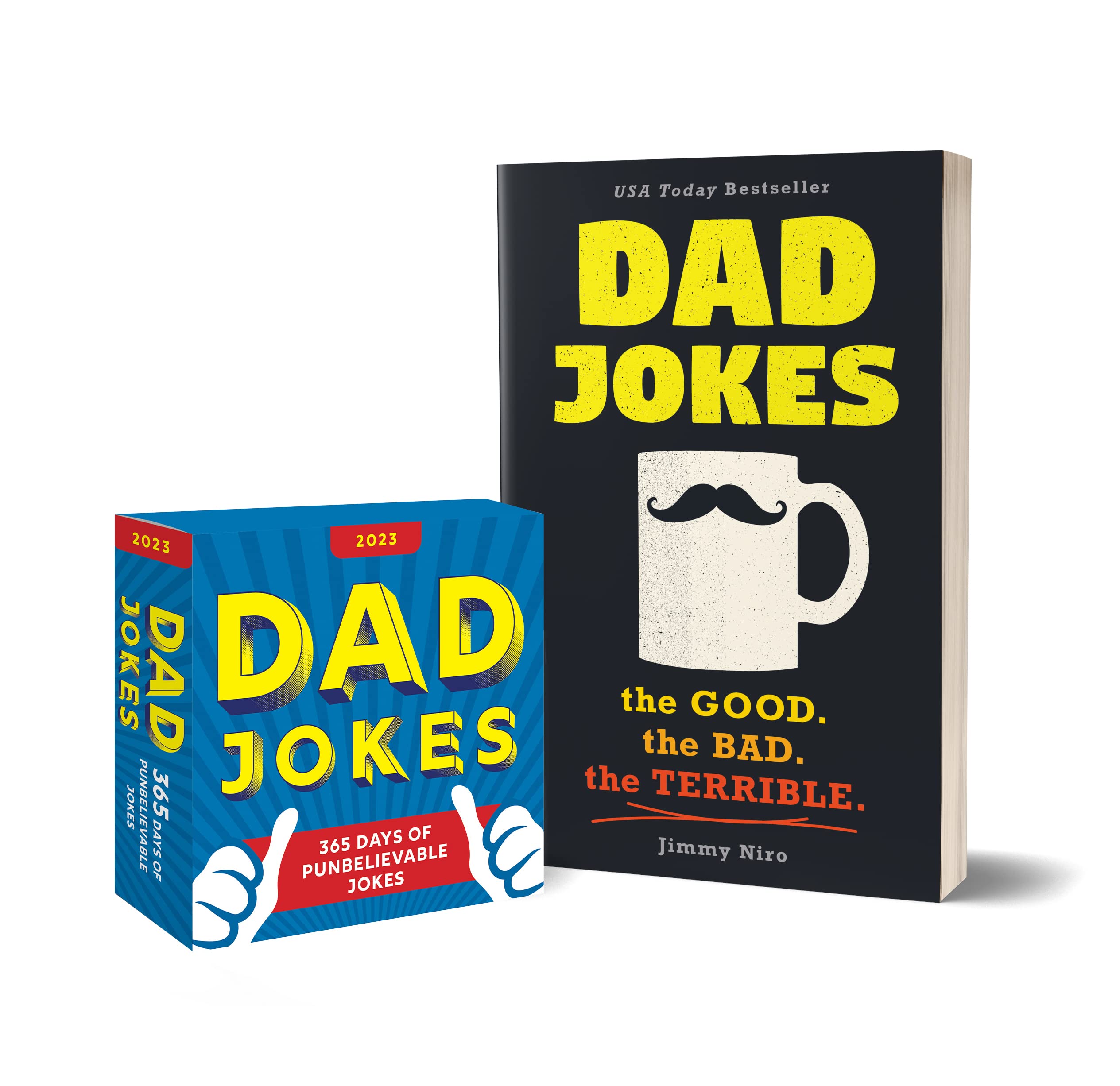 Dad Jokes 2023 Boxed Calendar & Book Gift Set - 950+ Hilarious Puns | Perfect for Office Humor, White Elephant Gifts & Father's Day Presents
