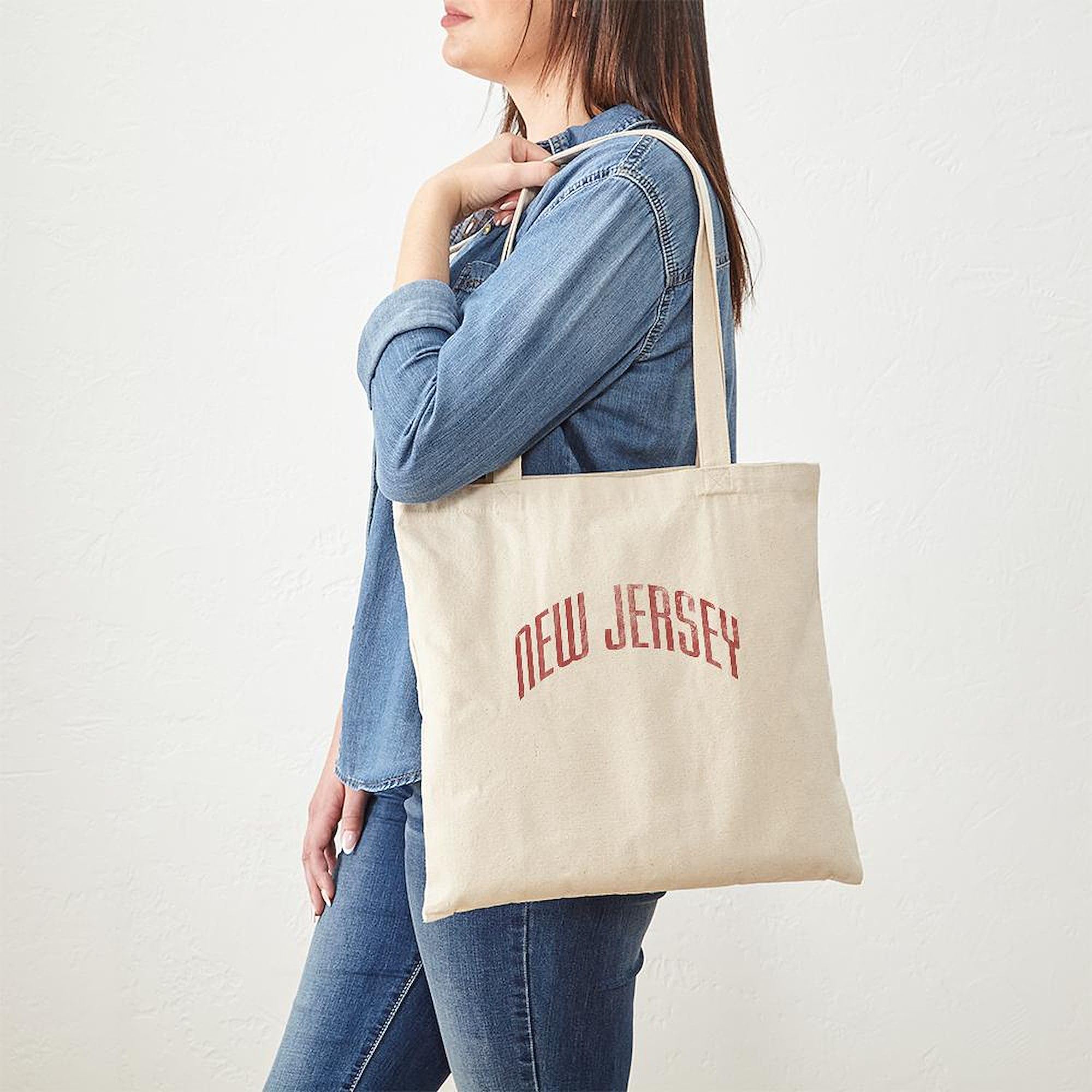 New Jersey Grunge Tote Bag - Natural Canvas Reusable Shopping Bag for Groceries, Beach & Daily Use | Eco-Friendly & Durable