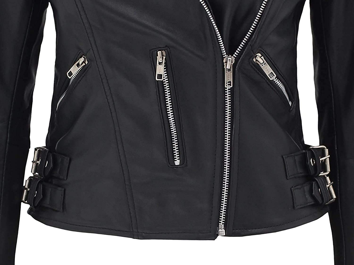 Fjackets Women's Asymmetrical Real Lambskin Leather Riding Jacket - Stylish Biker Jacket for Motorcycle Riding & Fashion Outfits