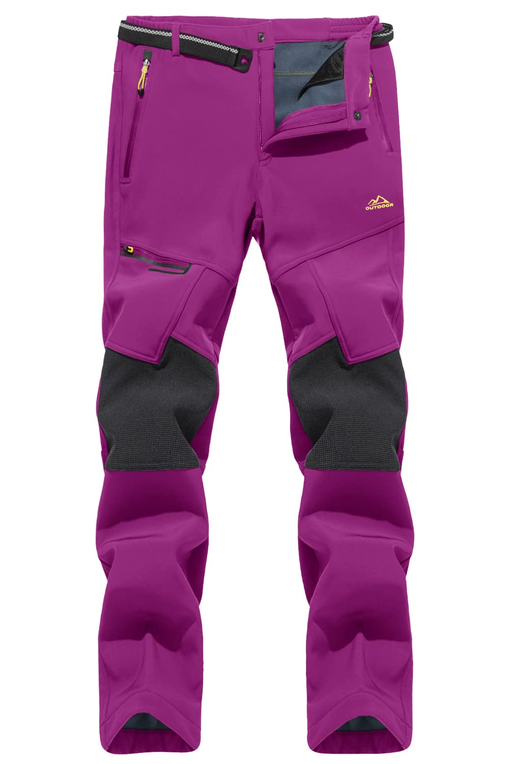 TACVASEN Women's Fleece Lined Windproof Softshell Pants - Winter Ski Snowboard Thermal Pants for Women (No Belt) - Perfect for Skiing, Snowboarding & Cold Weather Outdoor Activities