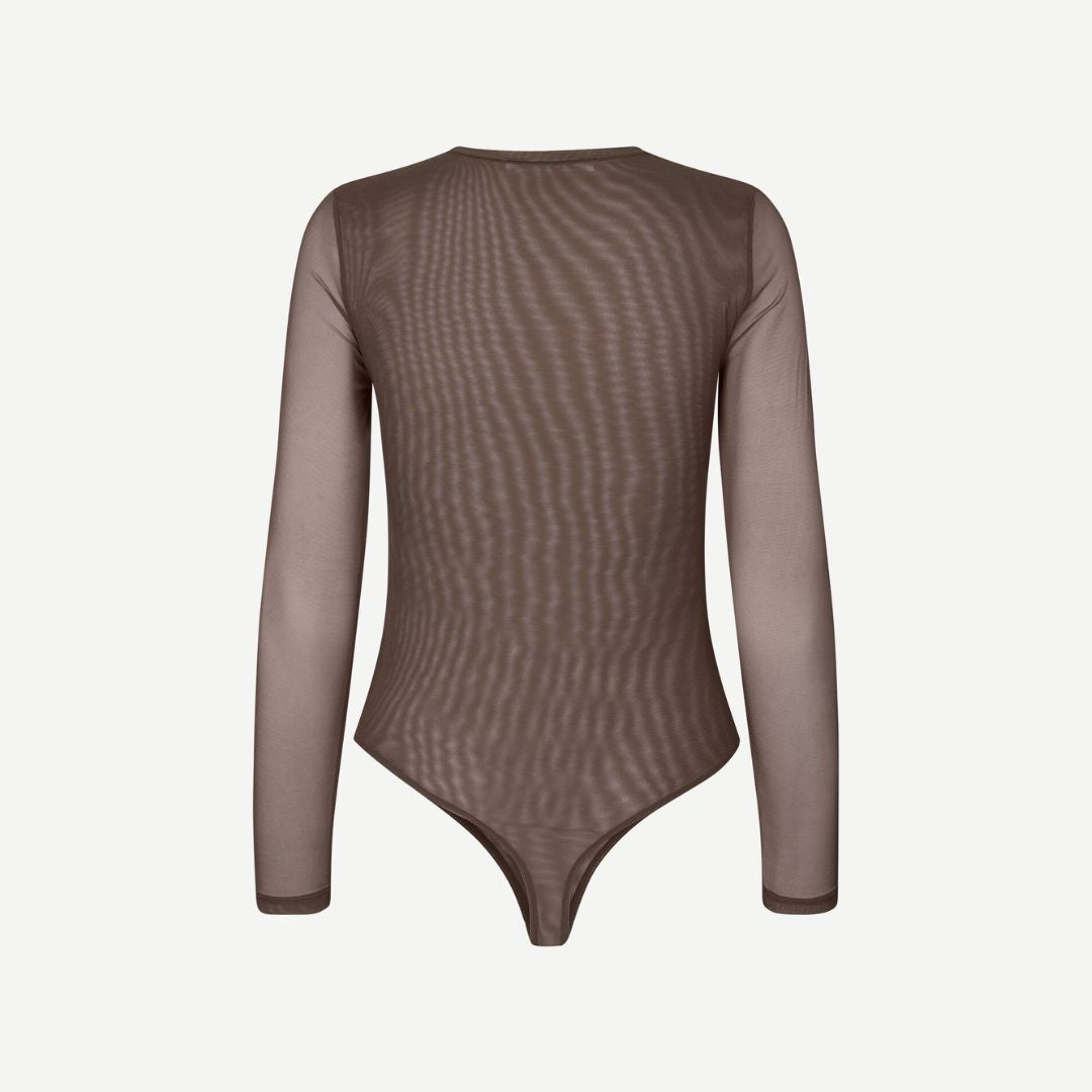 Bella Women's Bodysuit - Soft Stretchy Seamless Basic Bodysuit in Major Brown | Perfect for Layering, Casual Wear & Everyday Comfort