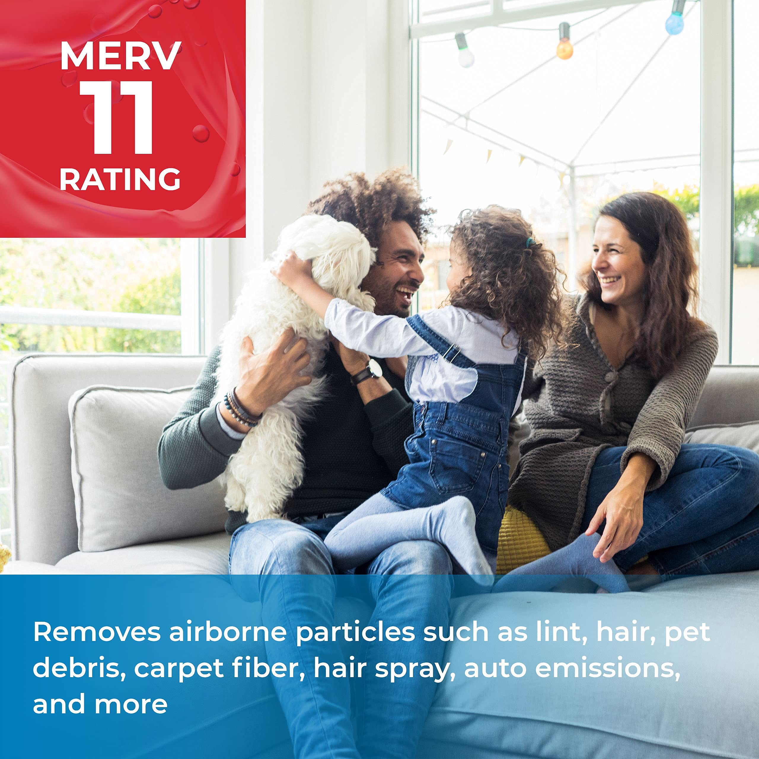 SpiroPure 31.5x37.5x2 Inch MERV 11 Pleated Air Filters - 6 Pack - Made in USA - Perfect for HVAC Systems, Home Air Purifiers, and Commercial Ventilation