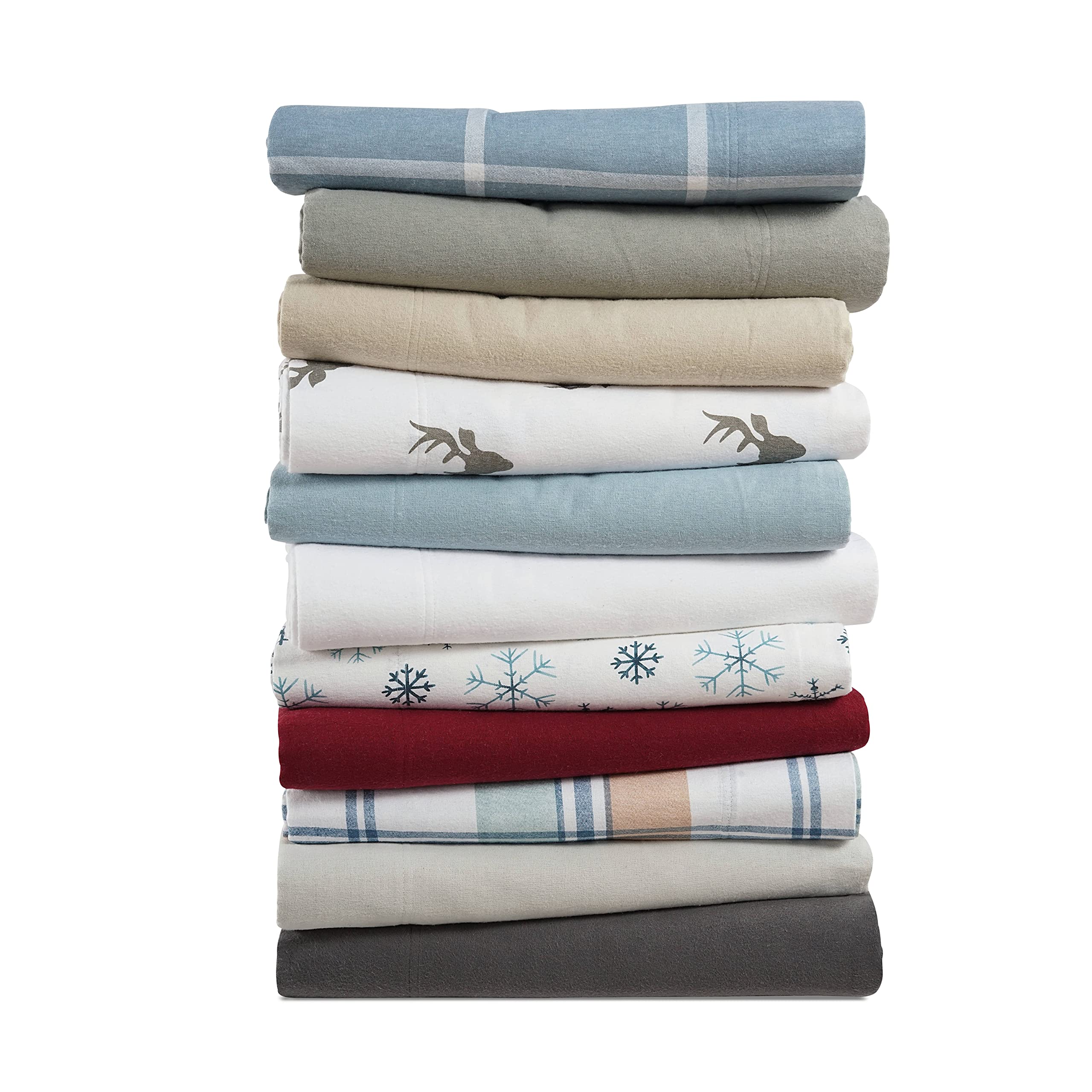100% Cotton Flannel Sheets Twin Size - Ultra Soft Brushed Flannel Bed Sheets Set with 15