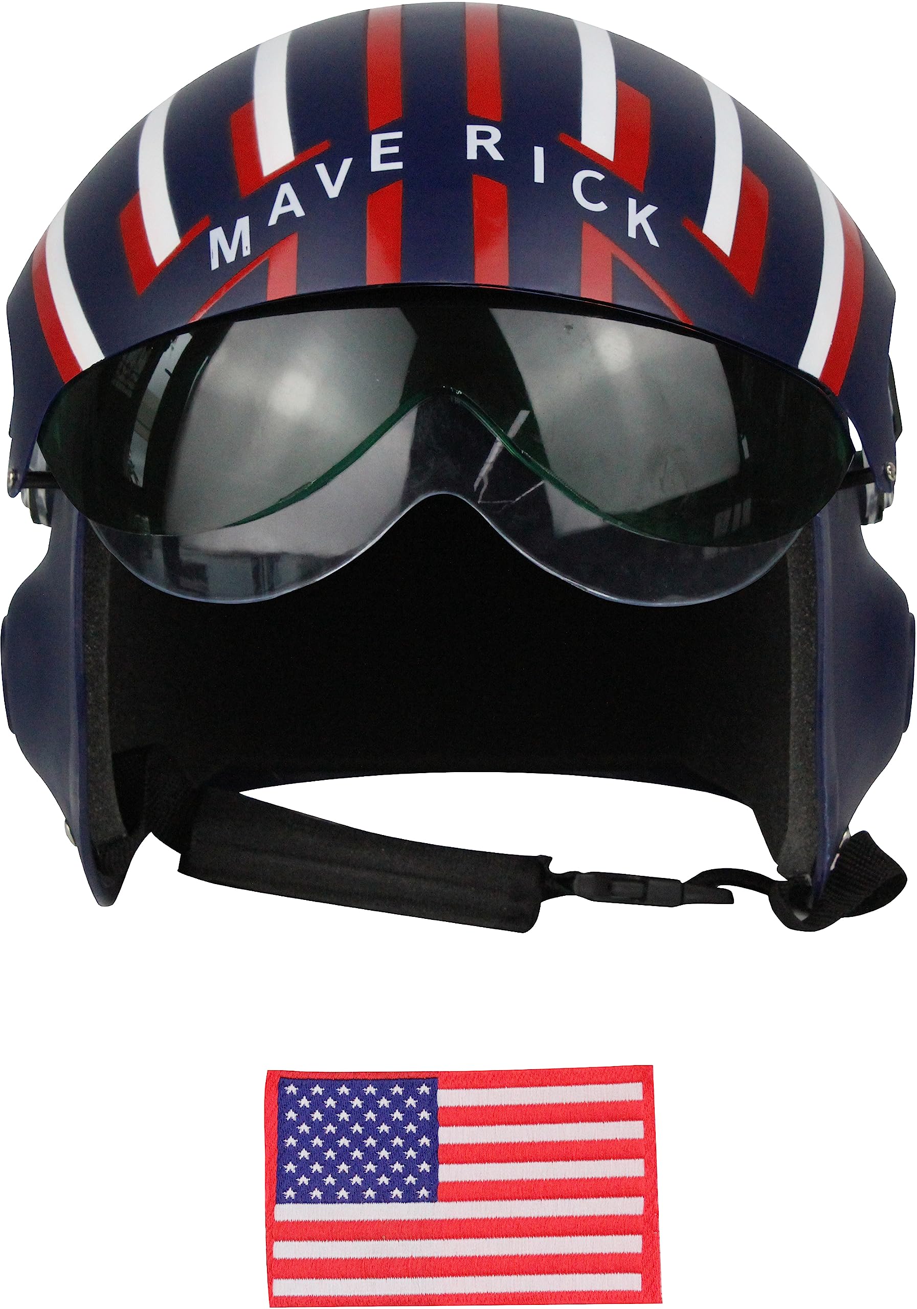 US Air Force Style Combat Pilot Helmet - Dark Blue Maverick Design for Adults | Perfect for Cosplay, Halloween Costumes & Aviation Enthusiasts
