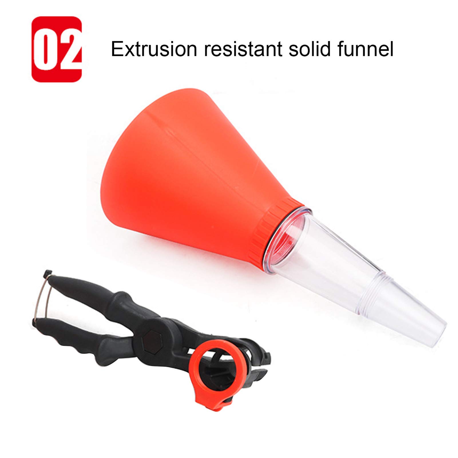 Universal Plastic Oil Funnel for Cars & Motorcycles - Large Diameter Engine Fluid Filling Tool for Oil, Diesel, Kerosene & Gasoline - Perfect for DIY Auto Maintenance & Garage Use (Red)