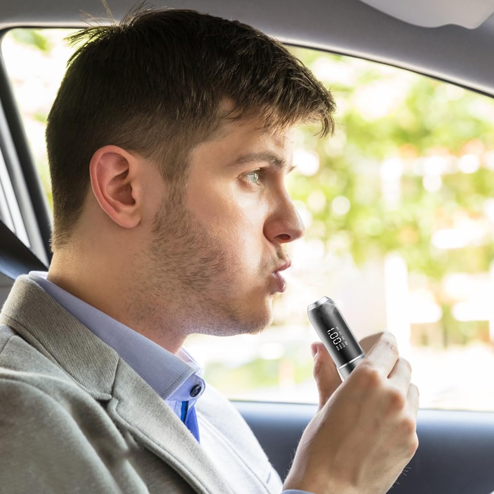 **Digital Breathalyzer - Portable Alcohol Tester with LED Display, Personal Liquor Detector for Accurate BAC Measurement | Ideal for Home, Car, and Workplace Safety Checks**