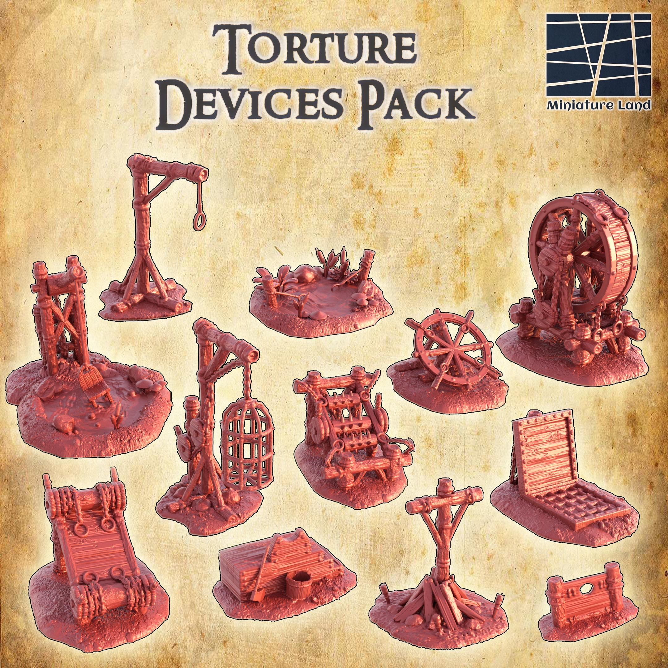 Medieval Torture Devices Pack - Authentic D&D & Wargaming Accessories for RPG, LARP & Historical Reenactment Scenes