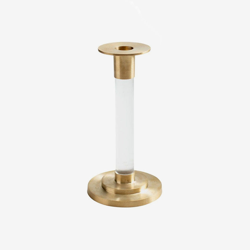 Elegant Resin and Brass Candlestick Holder - Vintage Home Decor for Dining Table, Wedding Centerpiece & Holiday Decorations