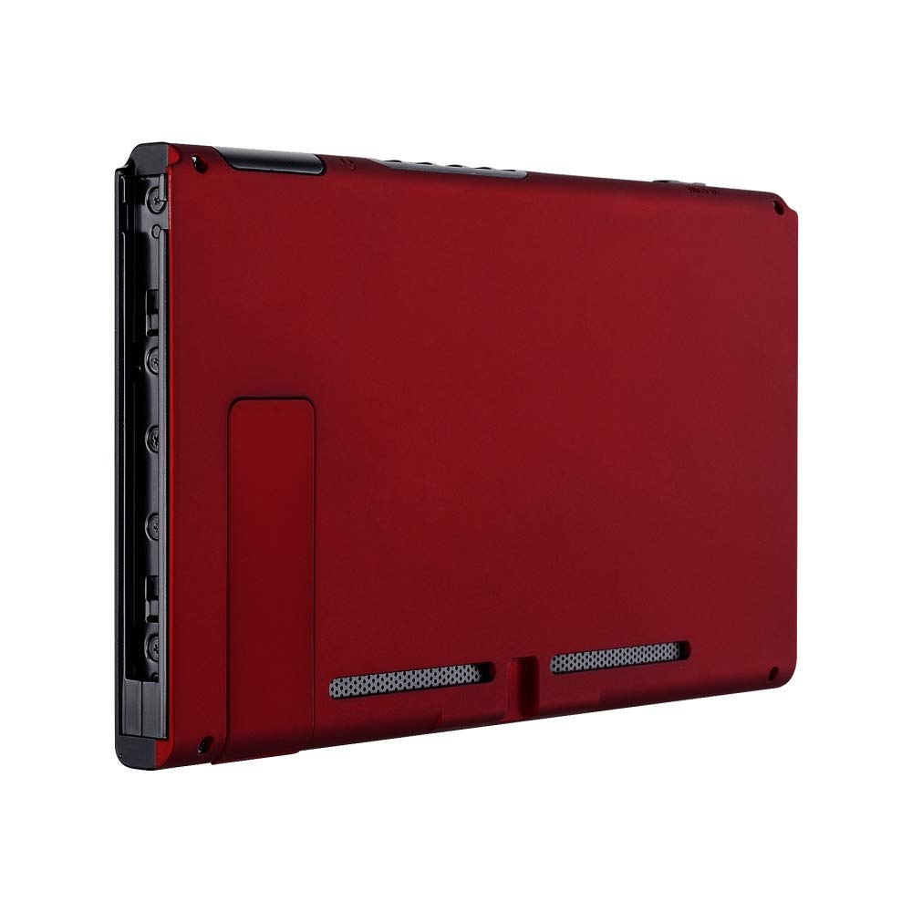 eXtremeRate Soft Touch Grip Back Plate & Joycon Housing Shell for Nintendo Switch (D-Pad Version) - Full Set Buttons Included, DIY Replacement Shell - Red | Enhanced Gaming Comfort for Long Play Sessions