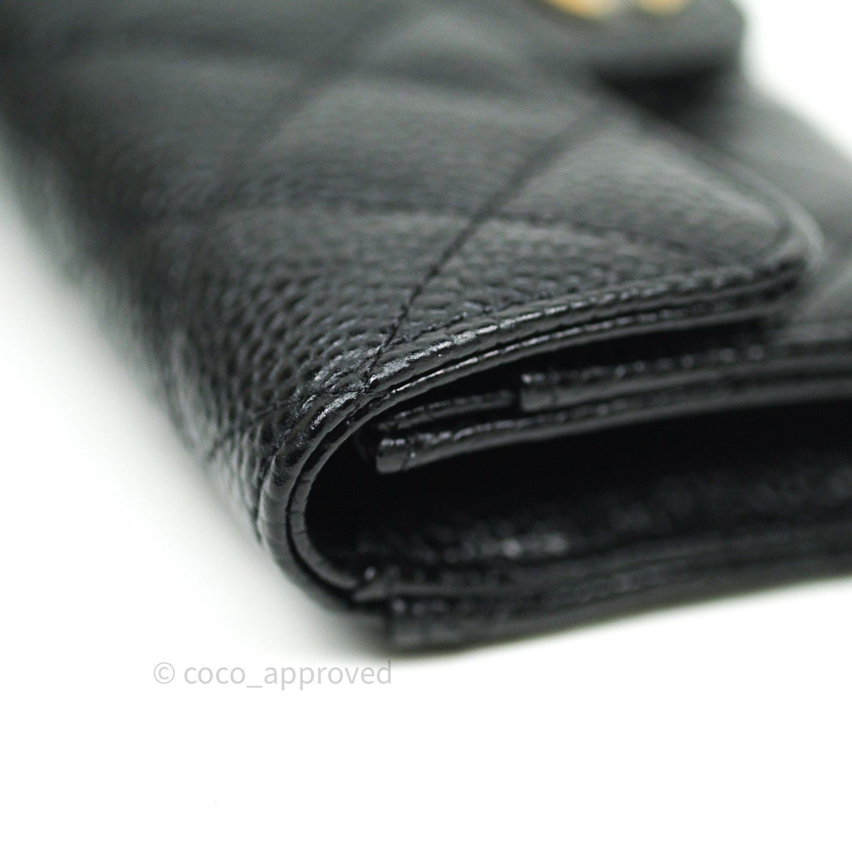 Chanel Caviar Quilted Flap Card Holder Wallet - Black with Gold Hardware | Luxury Compact Wallet for Women, Perfect for Everyday Use & Special Occasions