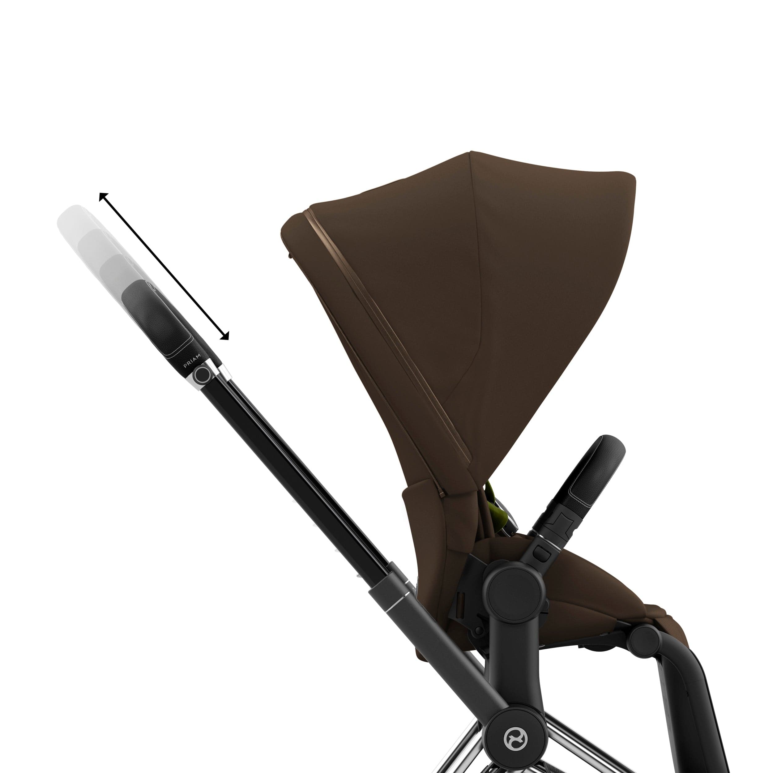 Cybex Priam 4 Complete Stroller - Chrome/Black Luxury Baby Stroller with All-Wheel Suspension | Perfect for City Walks, Travel & Everyday Use