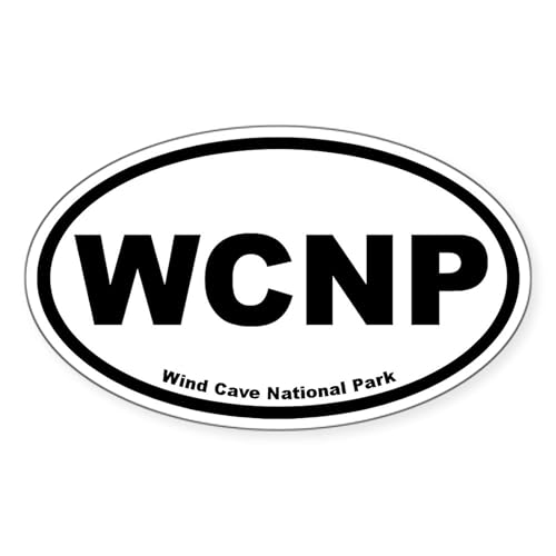 White - Wind Cave National Park Oval Sticker