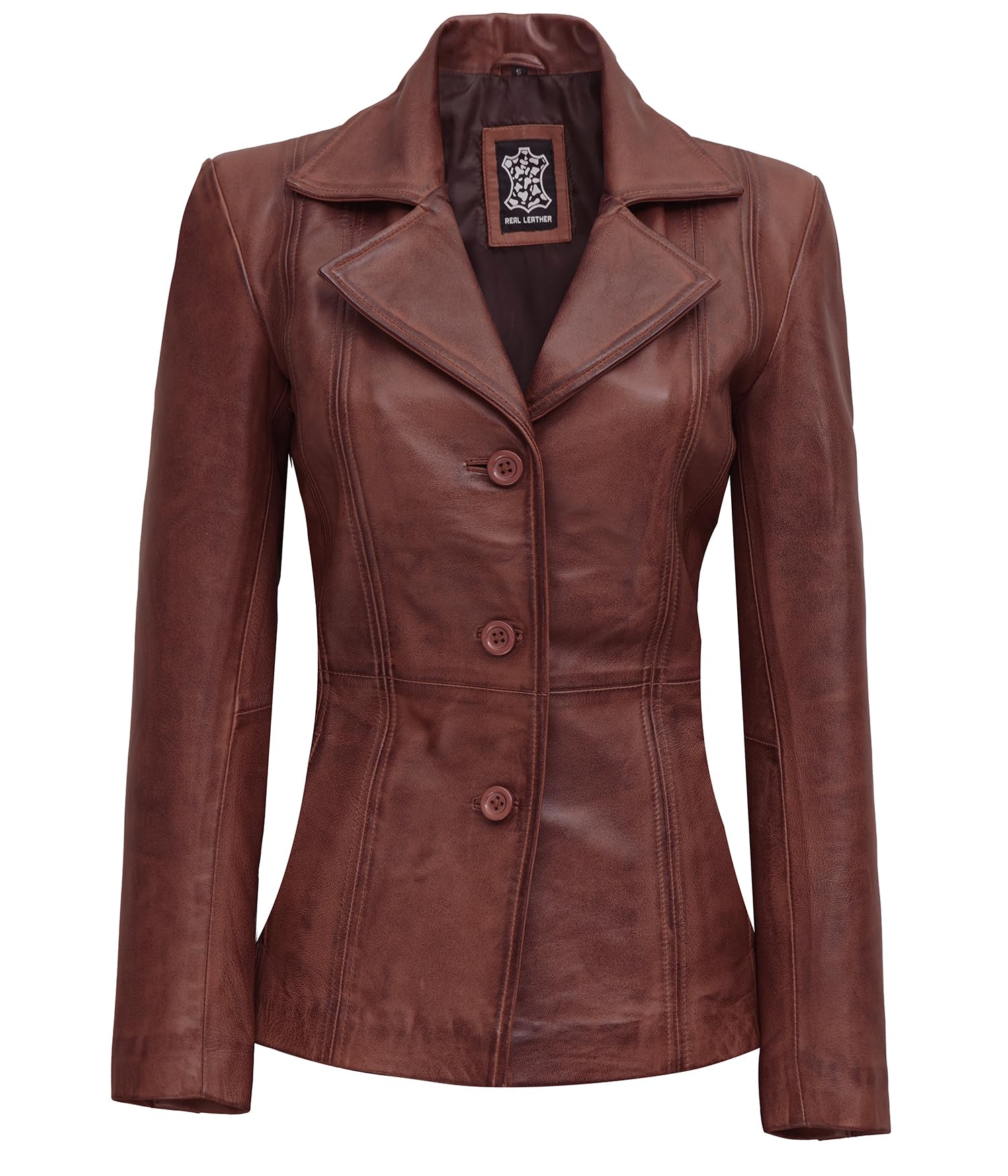 Genuine Lambskin Leather Blazers for Women - Business Casual Blazer Jackets - Premium Women's Workwear & Office Attire - Perfect for Professional Meetings, Office Wear, and Stylish Evening Outings