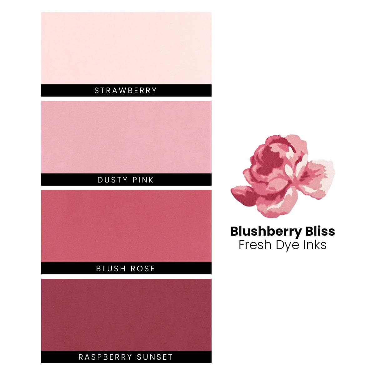 Blushberry Bliss Fresh Dye Ink - Premium Alcohol-Based Ink for Card Making, Scrapbooking & DIY Crafts - Perfect for Stamping, Coloring & Mixed Media Art Projects
