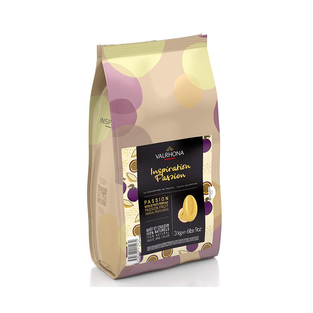 Valrhona Inspirations Passionfruit Dark Chocolate - 3kg Bulk Pack for Baking, Desserts & Gourmet Cooking | Premium French Chocolate for Pastry Chefs & Home Bakers