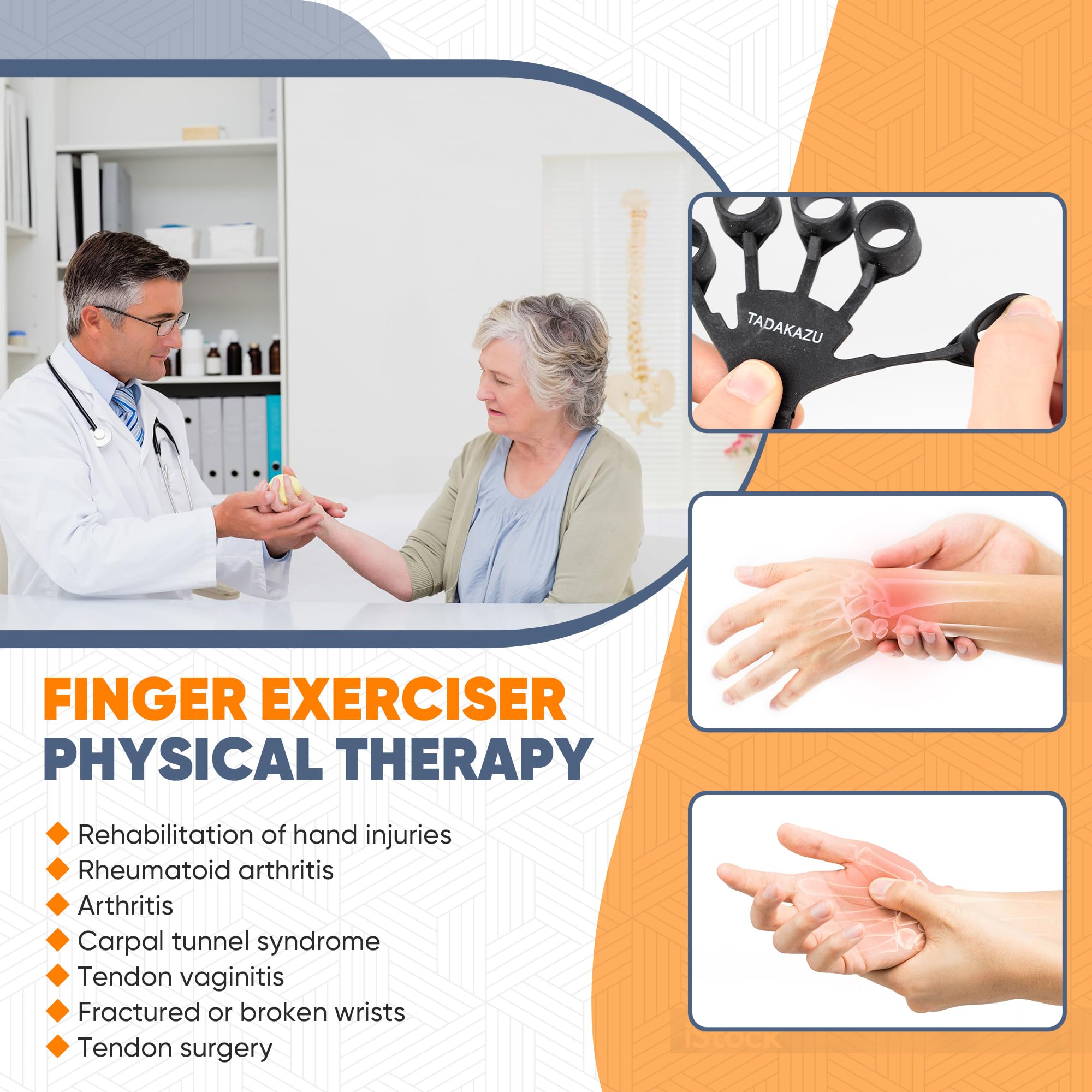 Grip Strength Trainer - Hand Grip Strengthener for Therapy, Arthritis Pain Relief, Forearm & Hand Strengthening, Finger Stretcher - Ideal for Athletes, Musicians & Office Workers