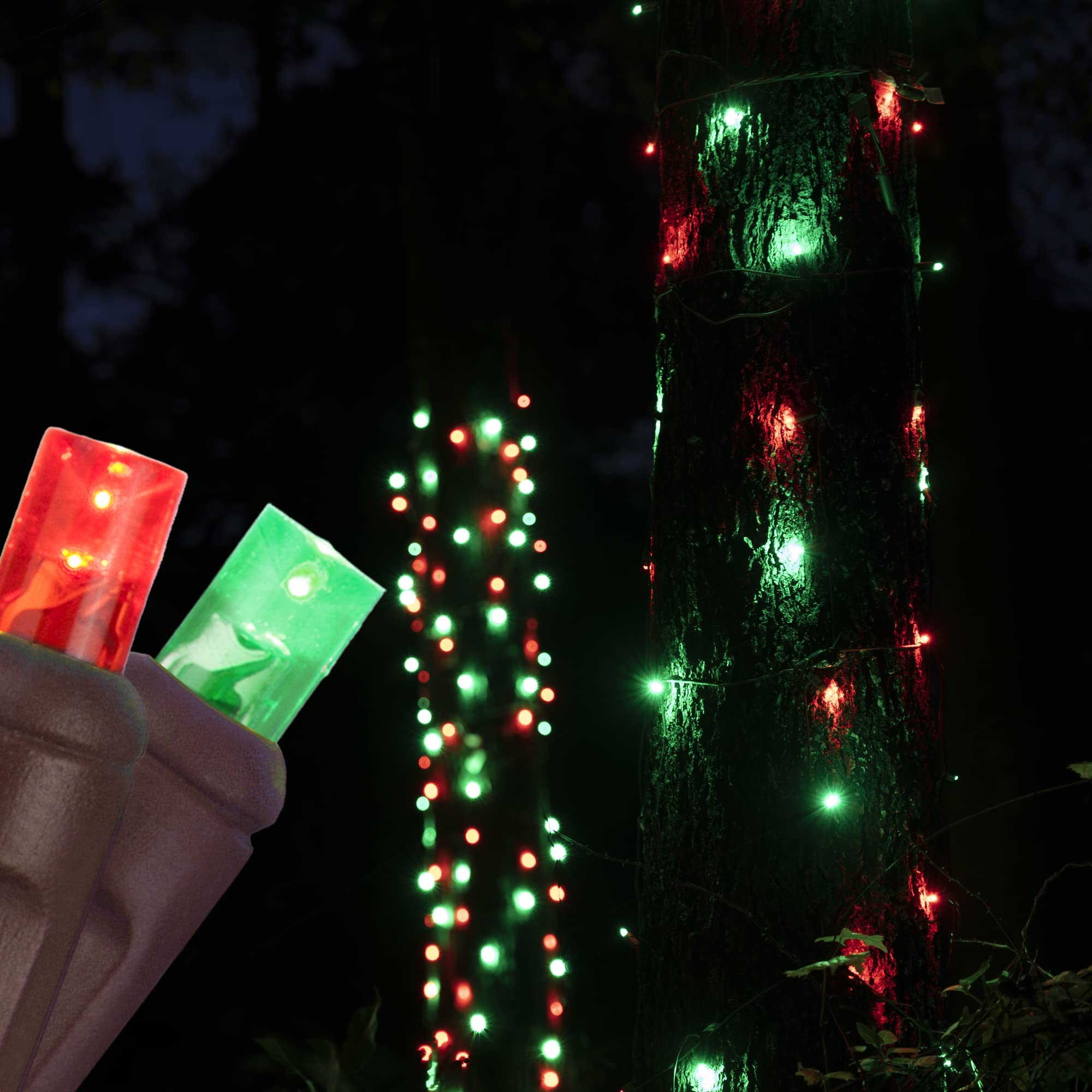 50 LED Red & Green Stretchable Christmas Net Lights for Medium Trees - 20