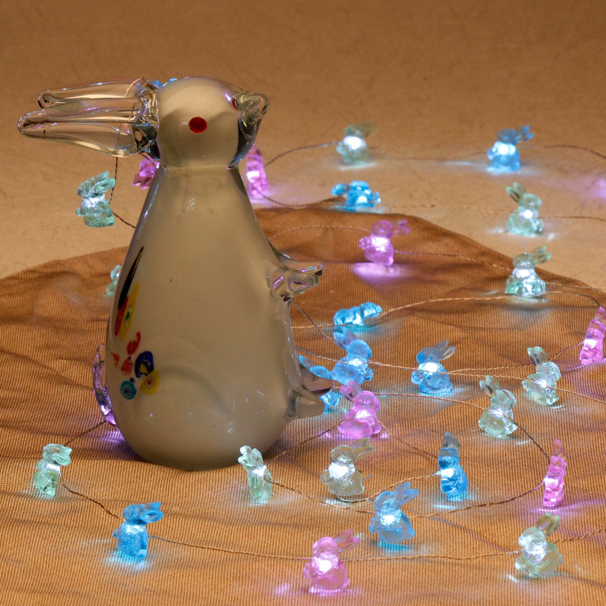 Easter Decoration Lights - Impress Life Rabbit Bunny String Lights with Remote, Battery & USB Dual Power for Indoor Outdoor Use - Perfect for Home, Party, Wedding, Camping, Birthday, Bedroom Decor
