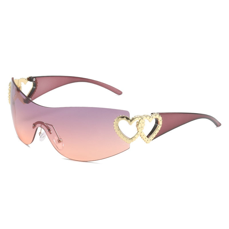 Trendy 2023 Y2K Fashion Designer Sunglasses for Women - Luxury Pink Shade Glasses & Goggles | Perfect for Summer Outfits, Beach Vacations, and Retro 2000s Style
