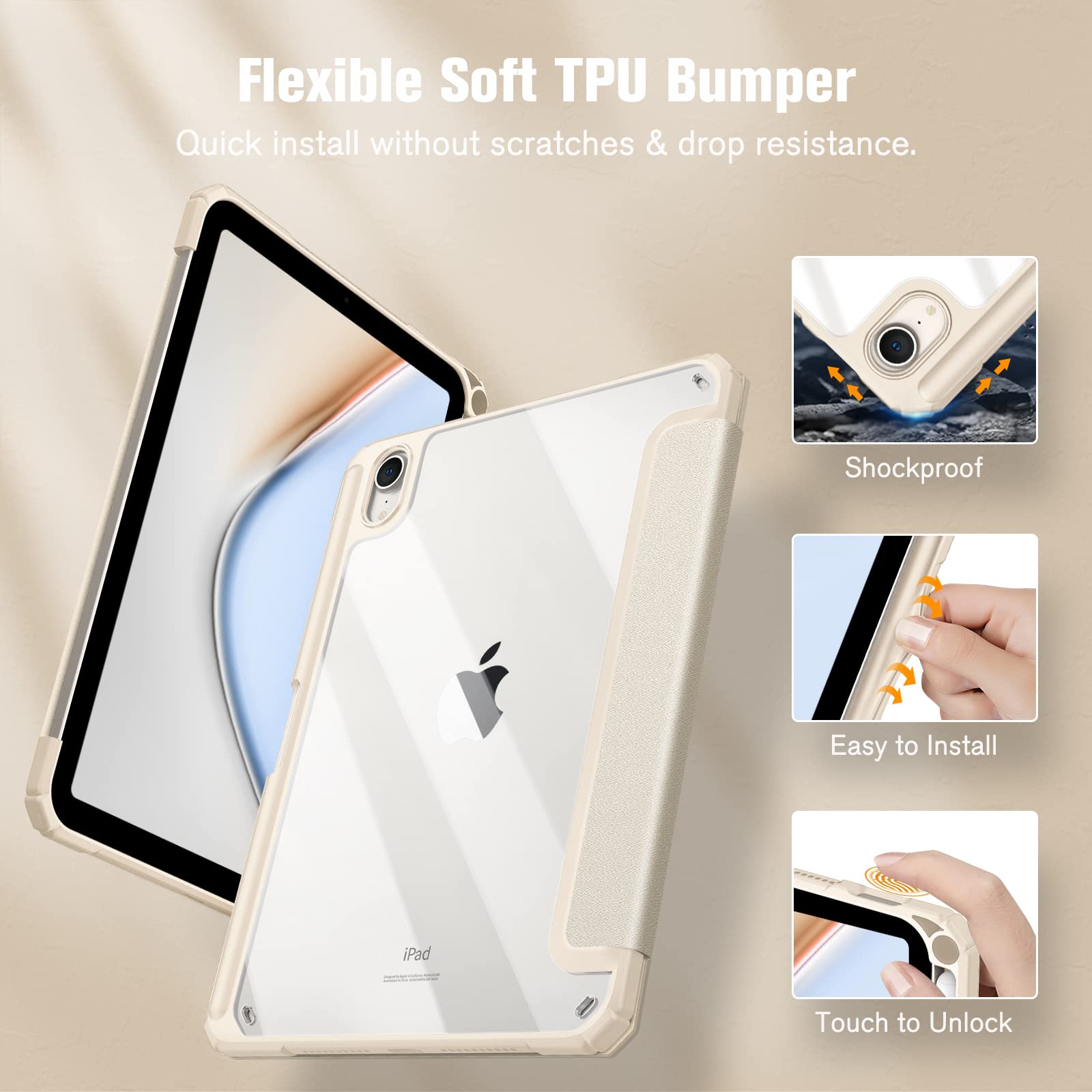 Fintie Hybrid Slim Case for iPad Mini 7 (A17 Pro, 7th Generation 2024) & iPad Mini 6 (6th Gen 8.3 Inch) - Shockproof Clear Transparent Back Cover with Built-in Apple Pencil Holder | Perfect for Work, School & Travel Protection