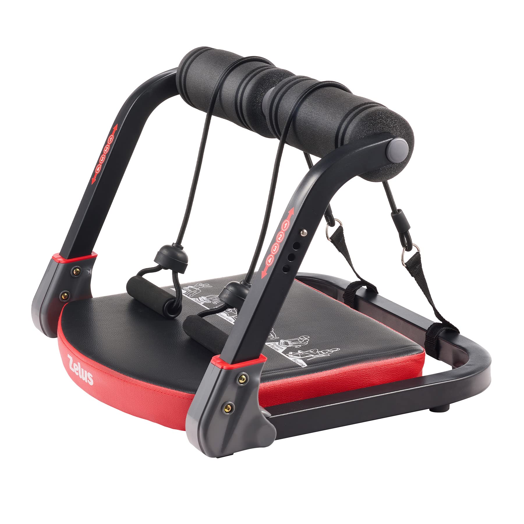 ZELUS 2-in-1 Ab Machine with Resistance Bands - Core Strength Trainer for Home Gym | Adjustable 4-Level Intensity with Rebound Assist | Full Body Workout Equipment for Abs, Arms & Legs | Perfect for Home Fitness, Small Spaces & Quick Workouts