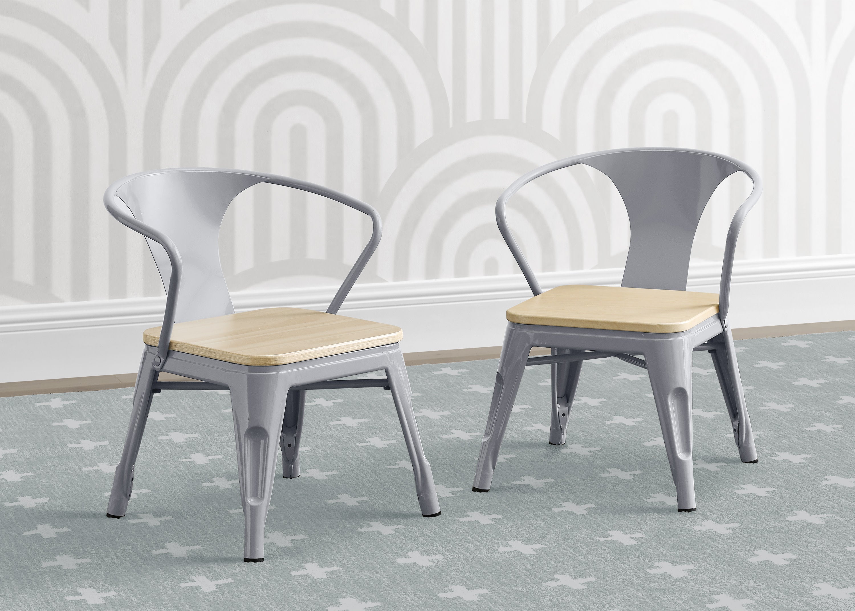 Modern Bistro 2-Piece Chair Set for Outdoor Patio, Cafe, Restaurant & Garden Dining - Lightweight & Durable Metal Bistro Chairs with Comfortable Seat Cushions