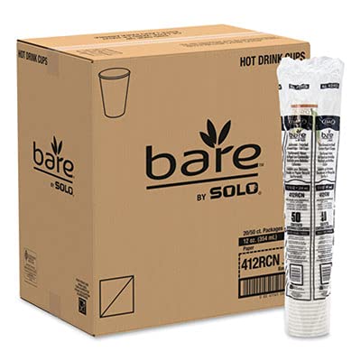 Eco-Friendly 50-Pack Bare Paper Hot Cups - Biodegradable & Compostable Coffee Cups for Office, Cafes, and Home Use