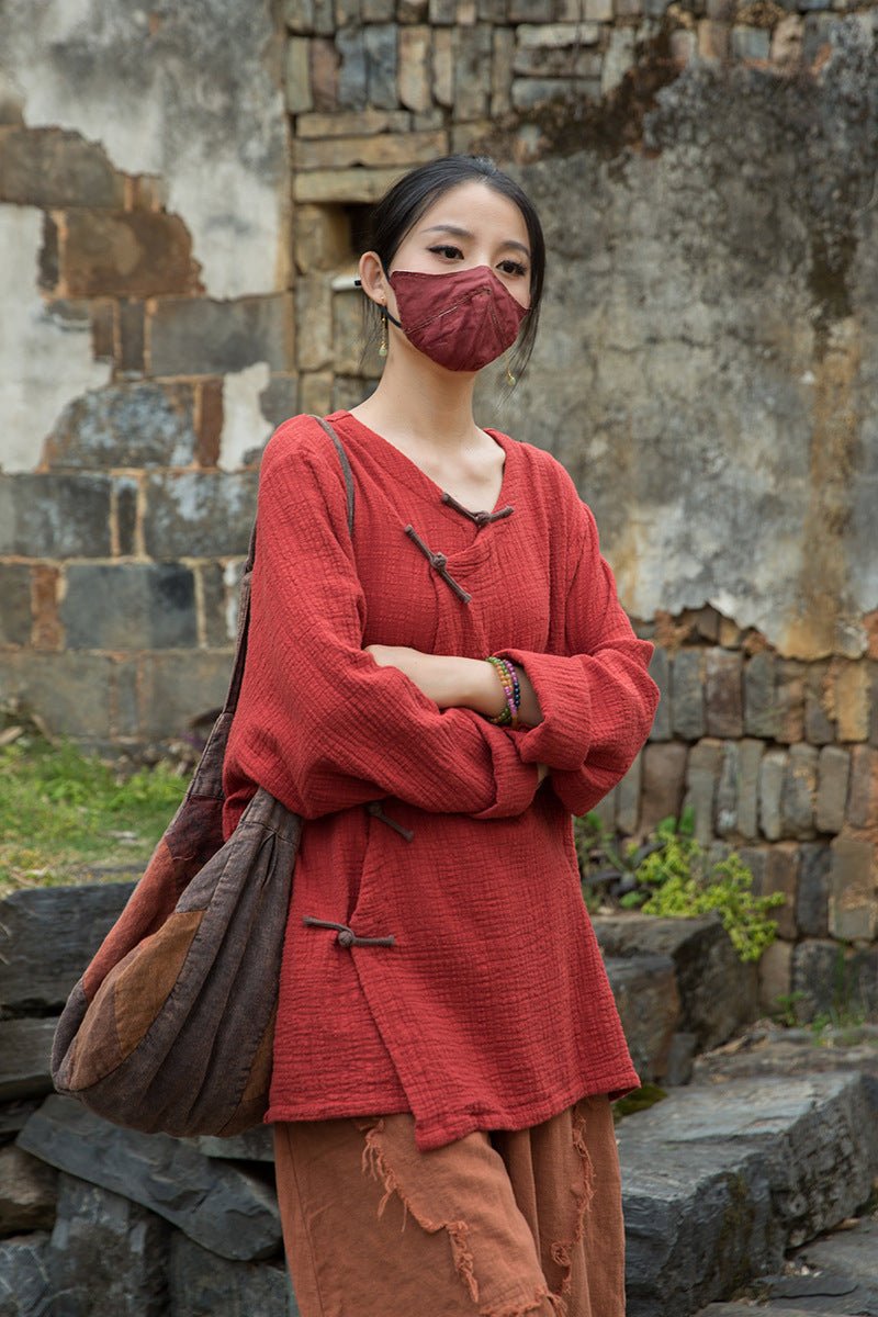 Women's Oversized Cotton Zen Meditation T-Shirt - Comfortable Loose Fit Blouse for Yoga, Relaxation & Casual Wear
