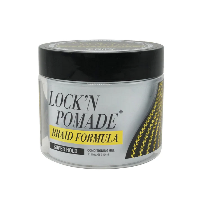 EBIN Lock'n Pomade Braid Formula - Supreme Super Hold Styling Gel for Men & Women (Black Top) - Perfect for Braids, Cornrows, Twist Outs & Protective Hairstyles