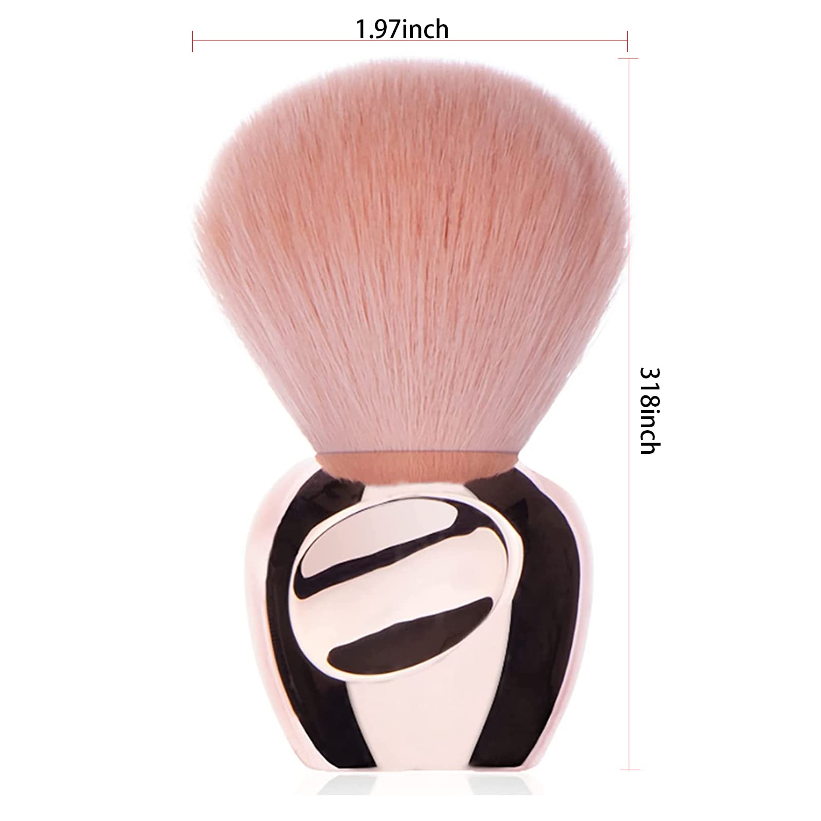 UNIMEIX Round Head Nail Dust Brush - Professional Nail Art Powder Remover & Cleaner for Acrylic, UV Gel & Dip Powder Nails - Kabuki Style Brush with Soft Bristles (Rose Pink) - Perfect for Salon, Home Manicure & Nail Art Enthusiasts