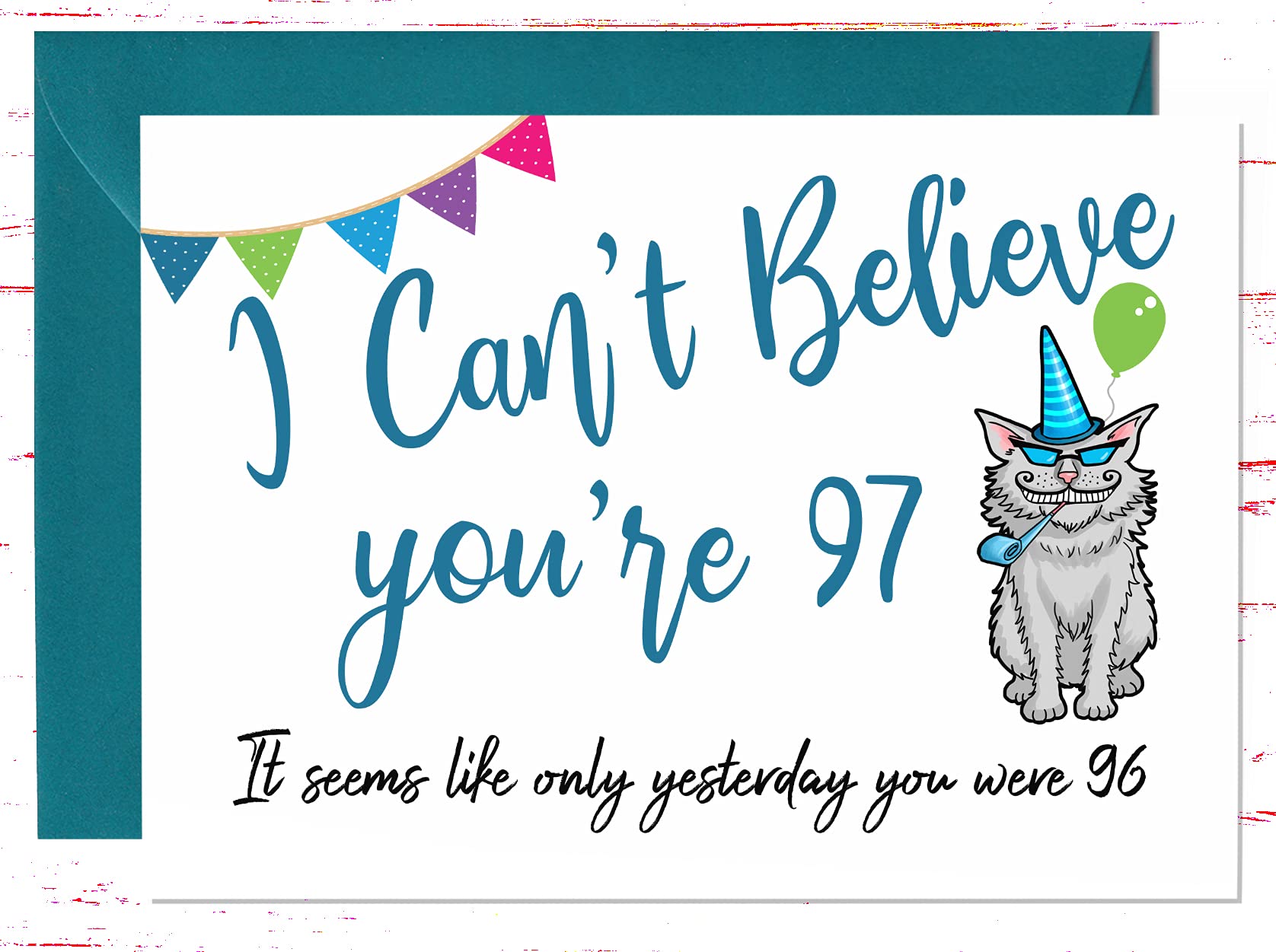 Funny 97th Birthday Card for 97 Year Old - Humorous Joke Greeting Card for Milestone Celebration | Perfect Gift for Grandparents, Seniors & Birthday Parties