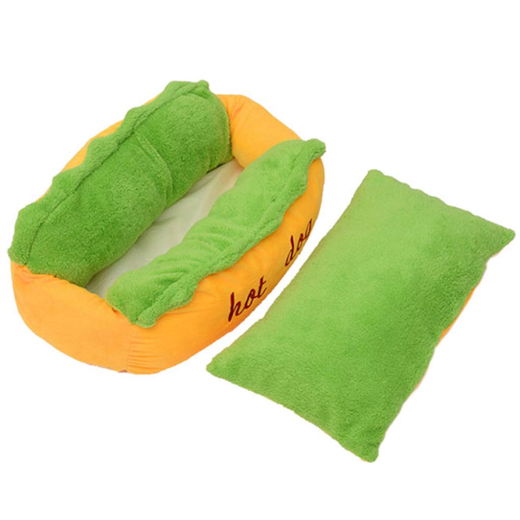 ZSCLLCQ Cozy Pet Bed for Dogs & Cats - Soft Washable Kennel Pad, Cute Hot Dog Design, Removable Cover for Easy Cleaning (59x50x23cm) - Perfect for Winter Warmth & Indoor Pet Comfort