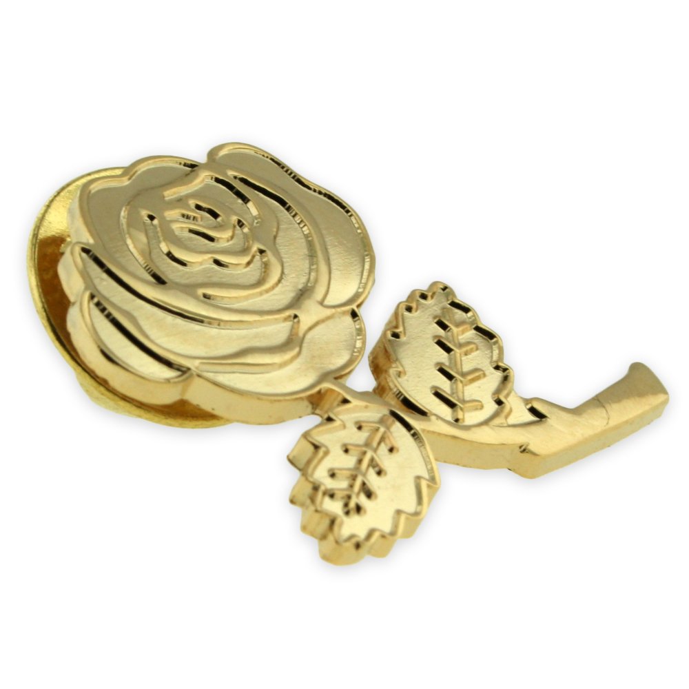 Gold Rose Lapel Pin - Elegant Metal Flower Brooch for Suit Jacket & Blazer Accessories | Perfect for Weddings, Business Meetings & Formal Events