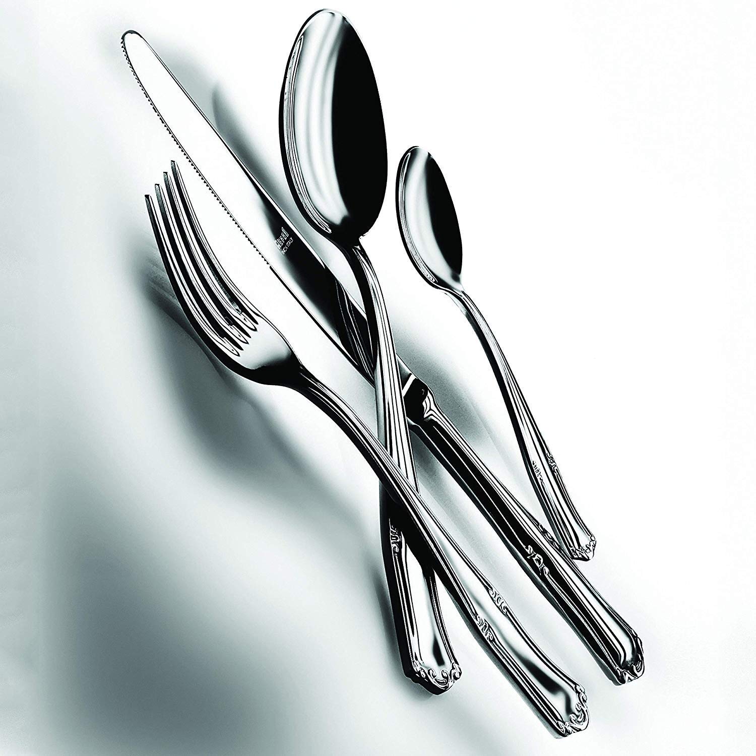 Premium MEPRA Stainless Steel Flatware Set - 20-Piece Silverware for Dining, Kitchen & Entertaining - Elegant Metallic Finish for Restaurants, Weddings & Home Use