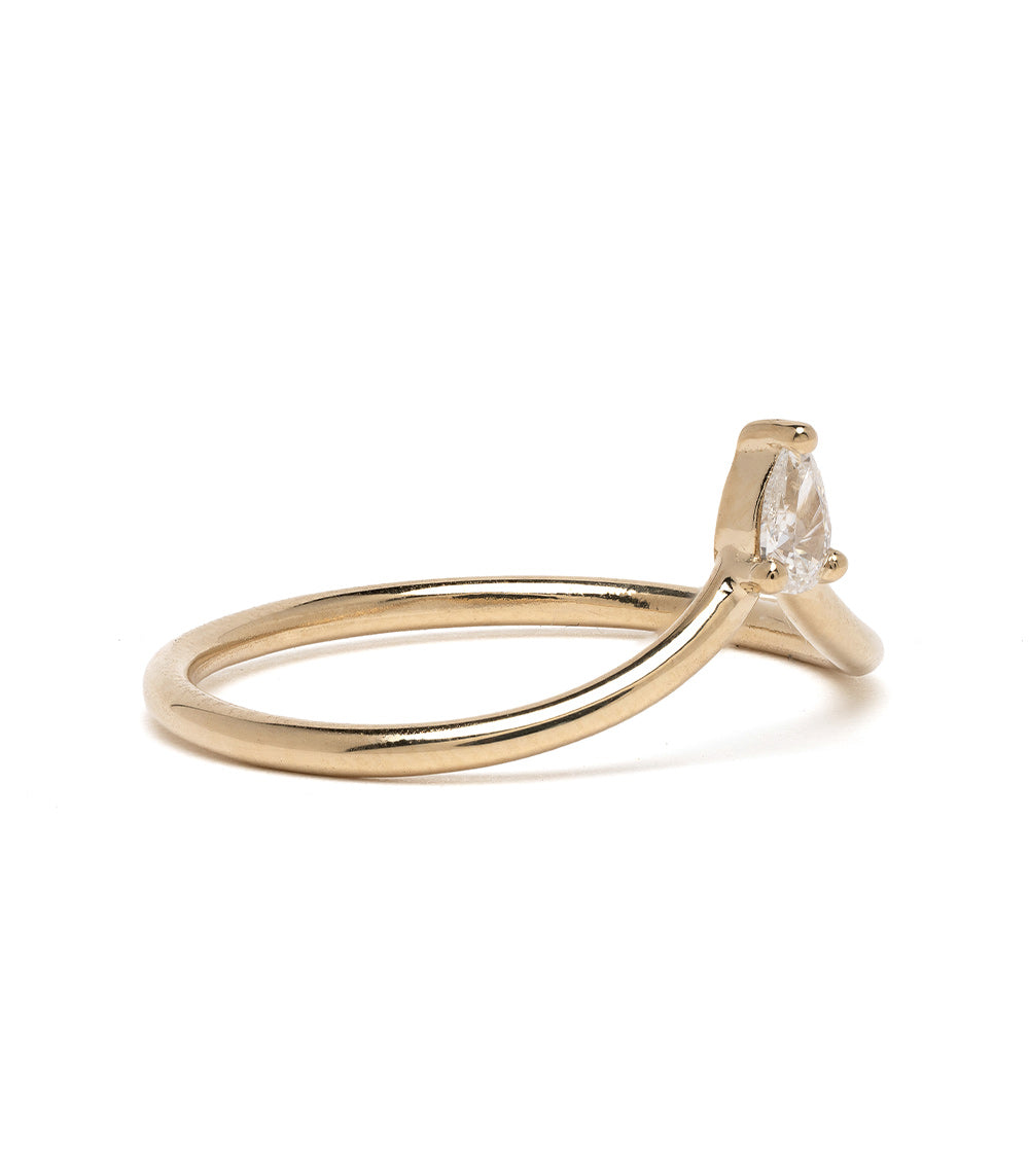 Exquisite Spire Tiara Nesting Ring with Pear Diamond - Elegant Stackable Jewelry for Weddings, Anniversaries & Special Occasions