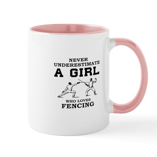White/Pink Inside - Never Underestimate A Girl Who Loves Fencing Mugs