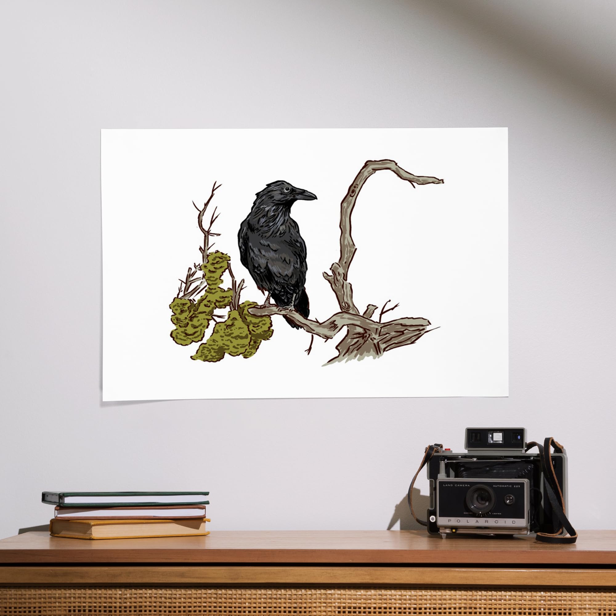 Lantern Press 16x24 Inch Giclee Art Print - Raven Wall Decor - Premium Canvas Artwork for Living Room, Bedroom & Office Decoration