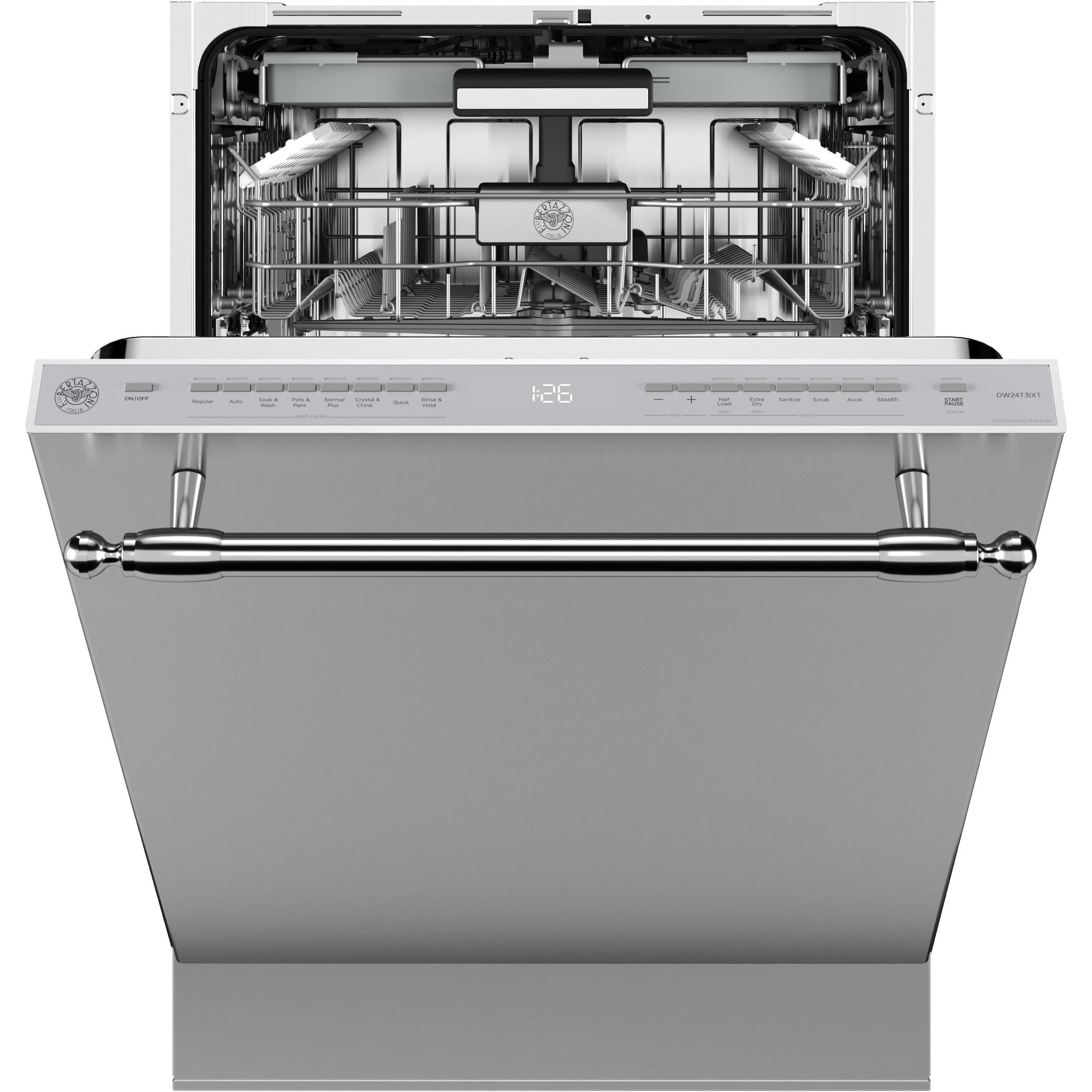 Bertazzoni 24 Inch Built-in Dishwasher DW24T3IXT - Stainless Steel, Energy Star Certified, Ultra Quiet for Open Concept Kitchens