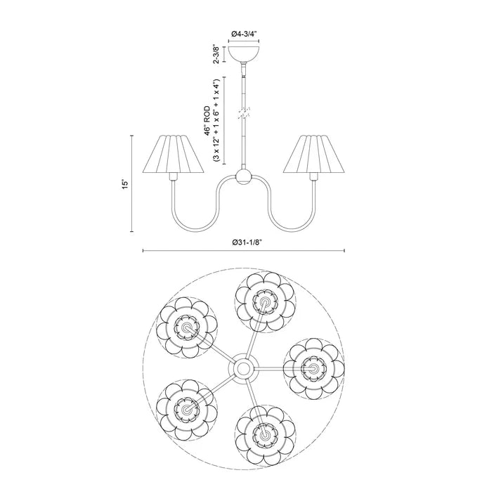 Elegant Rosemary Crystal Chandelier - Vintage Inspired Lighting Fixture for Dining Room, Bedroom & Living Room Decor | Perfect for Home, Wedding & Restaurant Lighting