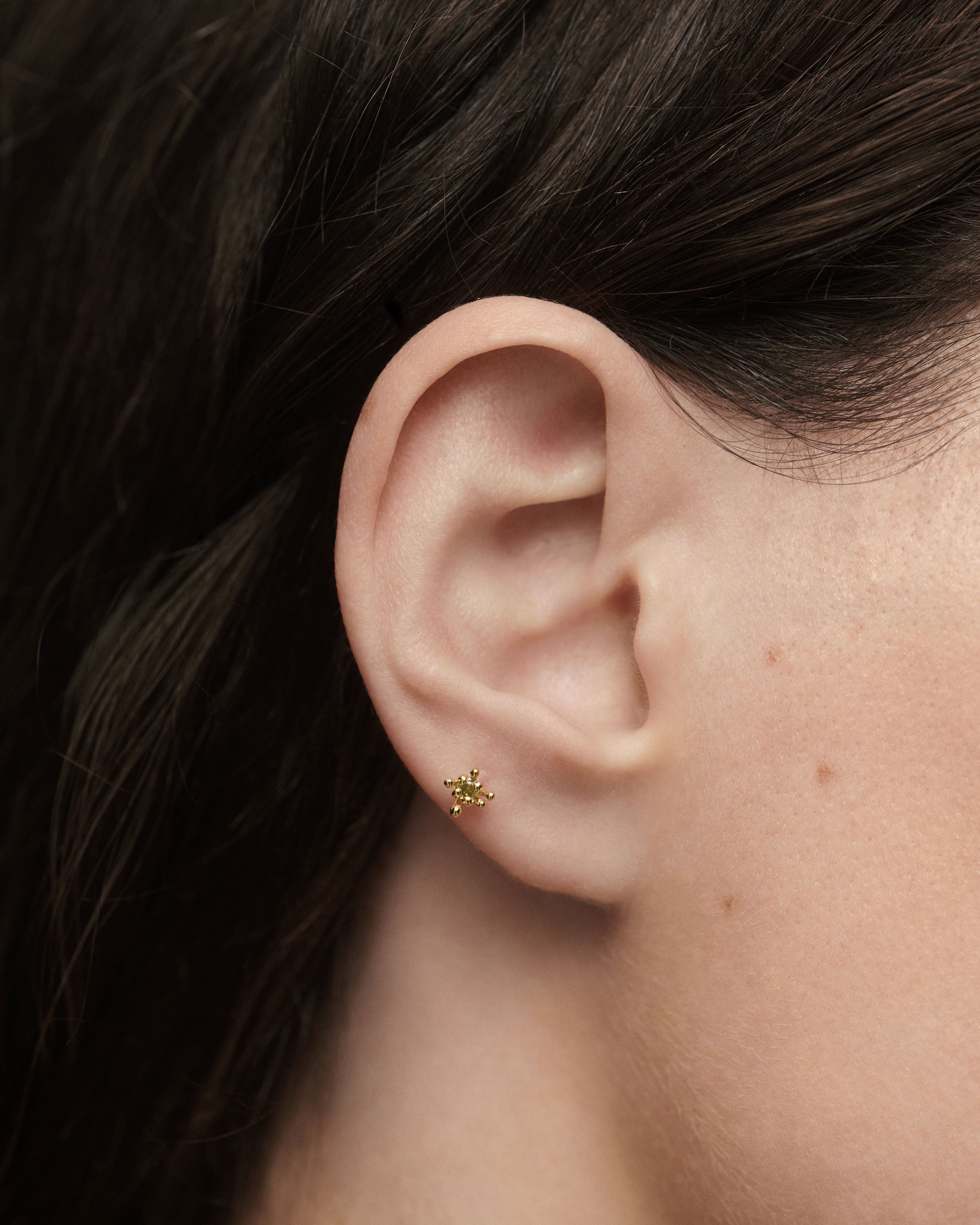 Green Fleur Single Earring - Elegant Floral Design for Women | Perfect for Parties, Weddings & Everyday Wear