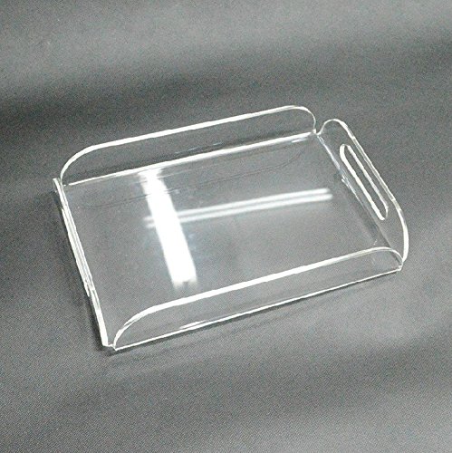 Clear Acrylic A4 Serving Tray with Handles for Coffee Table & Breakfast