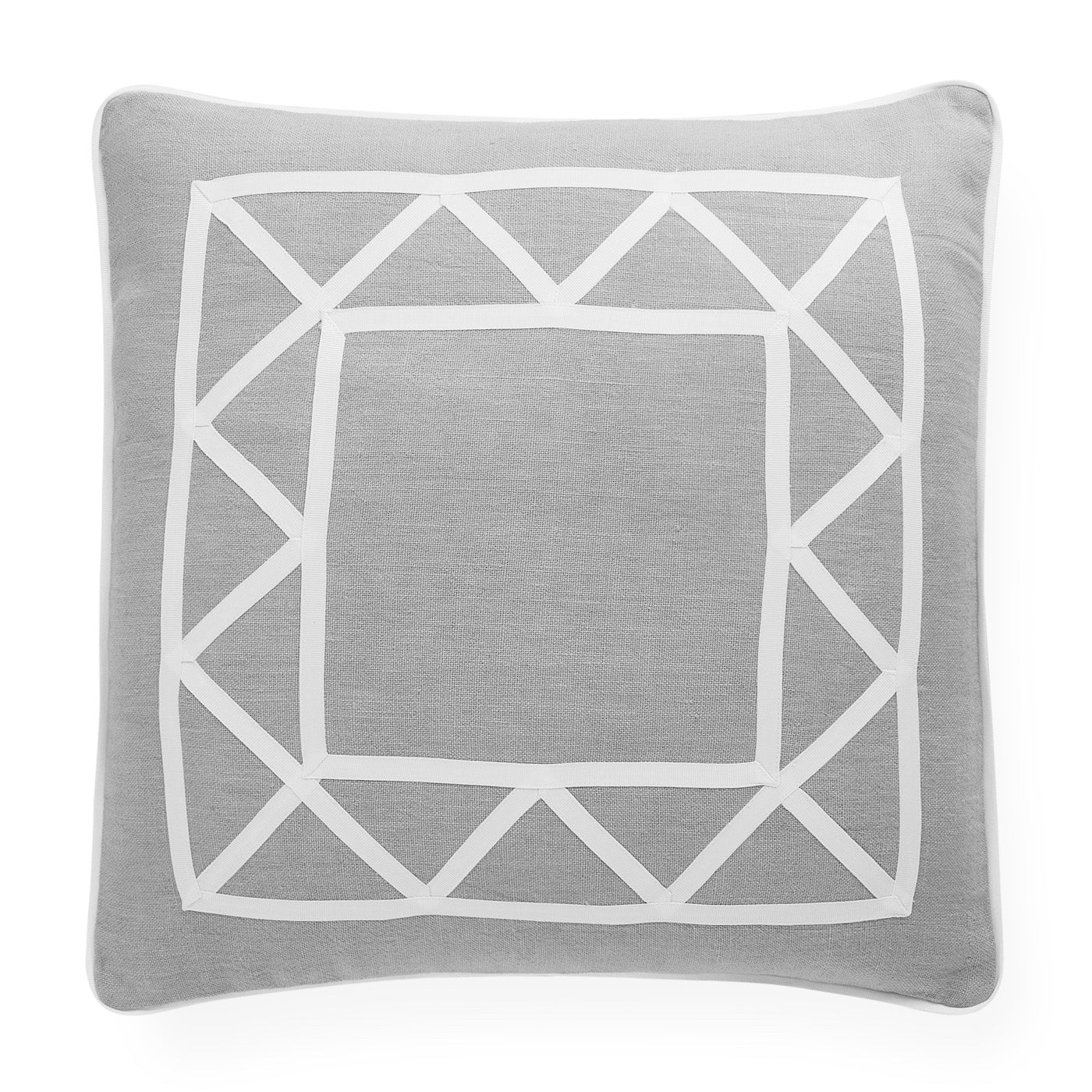 Positano Border Pillow - Decorative Throw Pillow for Sofa, Bed & Home Decor - Coastal & Boho Style Cushion Cover