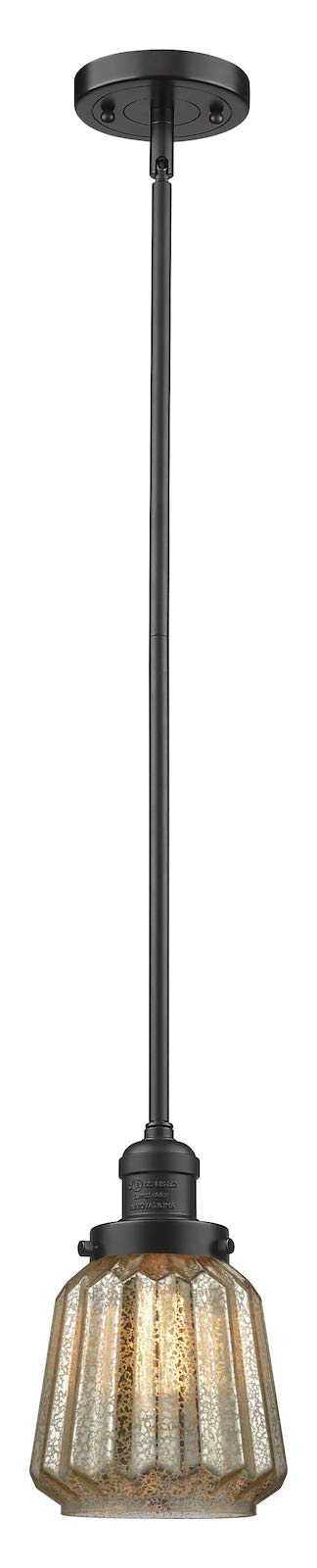 Glass Stem Mini Pendant Light Fixture in Oil Rubbed Bronze Finish - Perfect for Kitchen Island, Dining Room, and Entryway Lighting