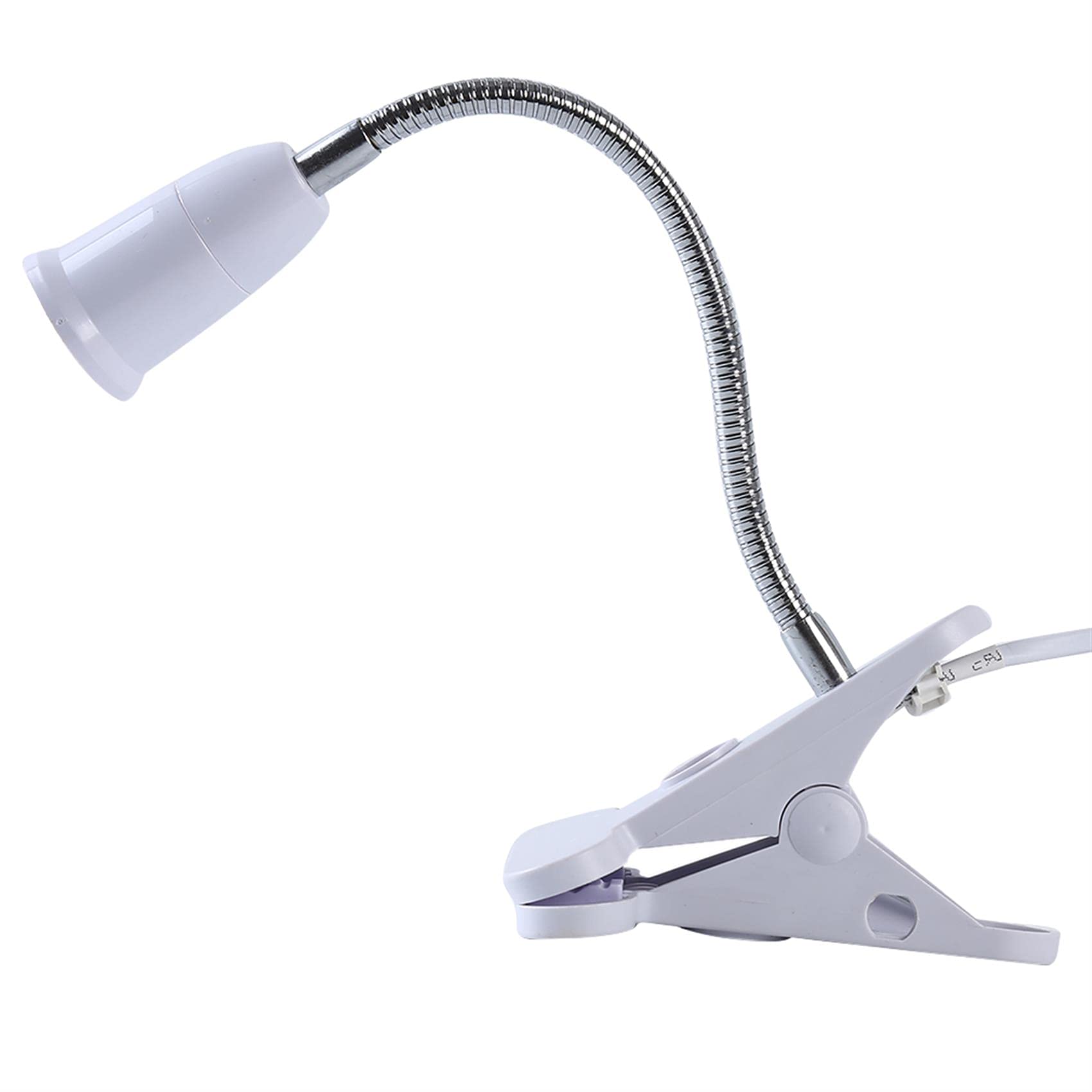Guoshang Adjustable Clamp Desk Lamp - Flexible Gooseneck Clip-On Light with ON/Off Switch - Perfect for Study, Office, Bedroom & Nightstand (White, 11.5x7.5cm) - Ideal for Reading, Working & Nighttime Use